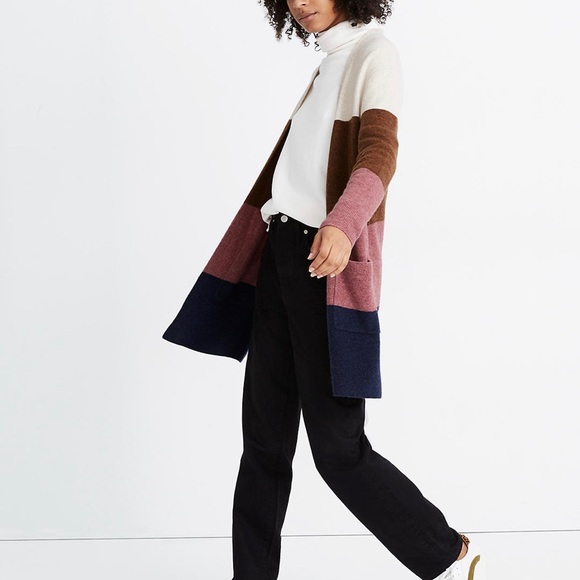 MADEWELL Blended Wool Kent Striped Cardigan Sweater XS - Picture 3 of 10